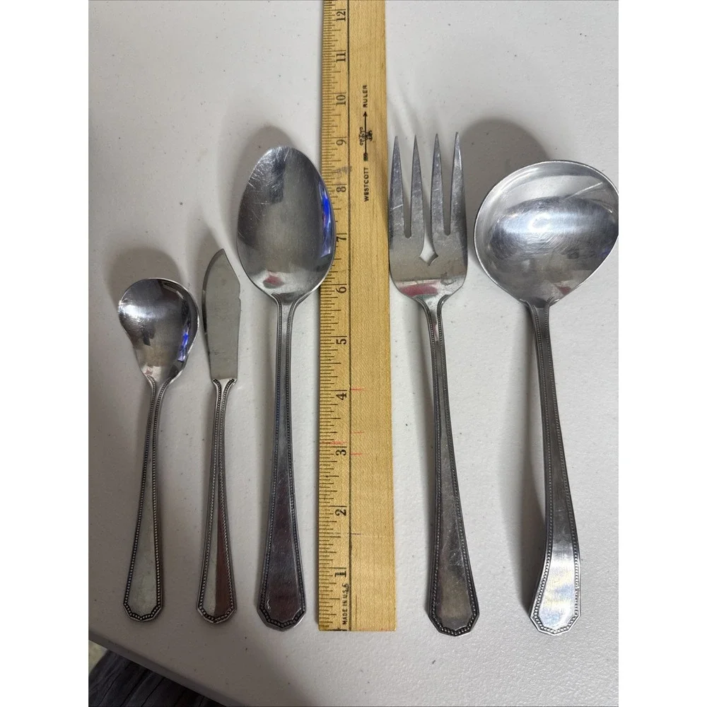 Oneida Northland Fashionpoint Stainless Japan Beaded Flatware 5 Piece Set